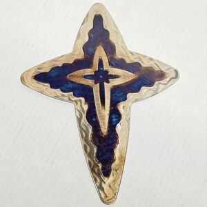 David Broussard Signed Jeweled Steel Infiniti Cross Crucifix Wall Hanging 2006